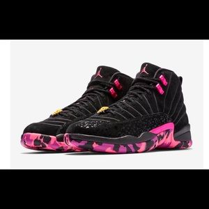 Size 8 Men Retro Jordan 12s Doernbecher pink&black